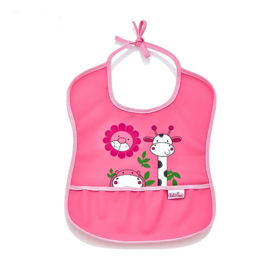 BabyJem Poli Muşamba Küçük Mama Önlüğü 030 Pembe - 1