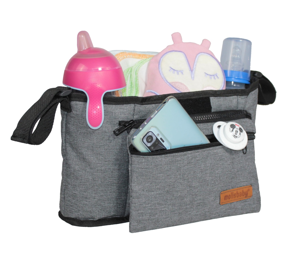 Babymol Molls Baby Bebek Arabası Organizer Çantası Gri - 1