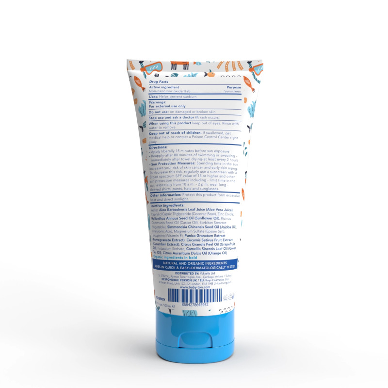 Babyton Bebek ve Çocuklar İçin Suya Dayanıklı Güneş Koruyucu Krem 100 ml - 4