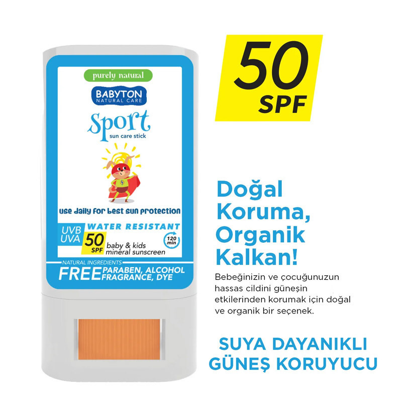 Babyton Bebek ve Çocuklar İçin Suya Dayanıklı Güneş Koruyucu Stick 20 Gr 50 SPF - 3