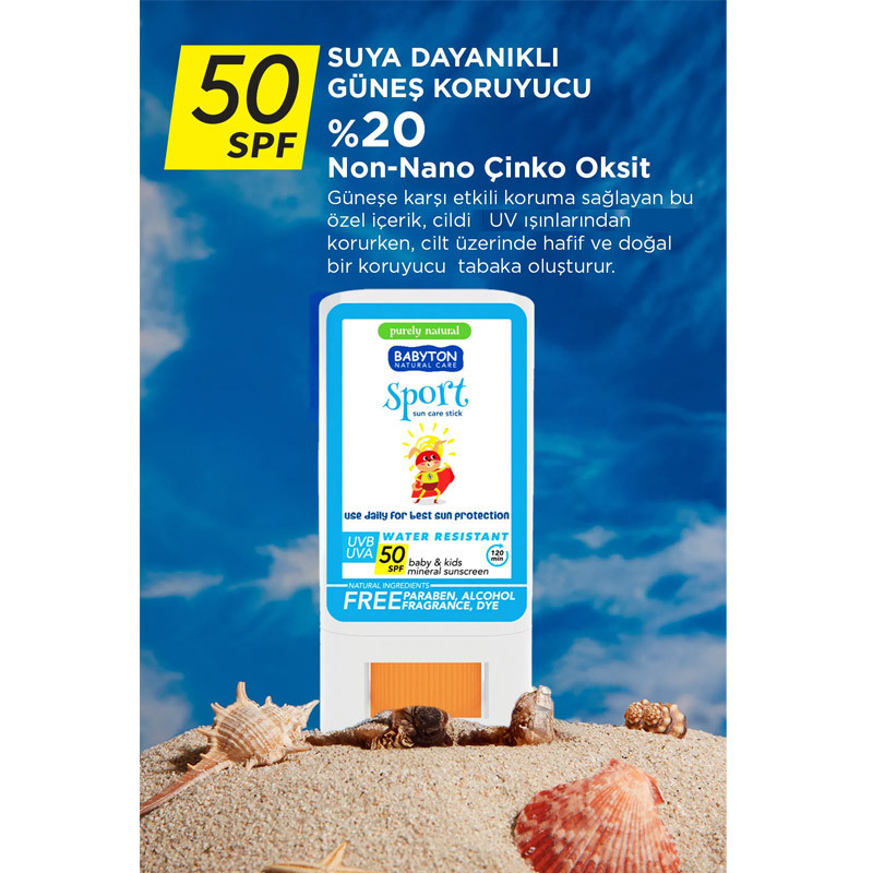 Babyton Bebek ve Çocuklar İçin Suya Dayanıklı Güneş Koruyucu Stick 20 Gr 50 SPF - 4