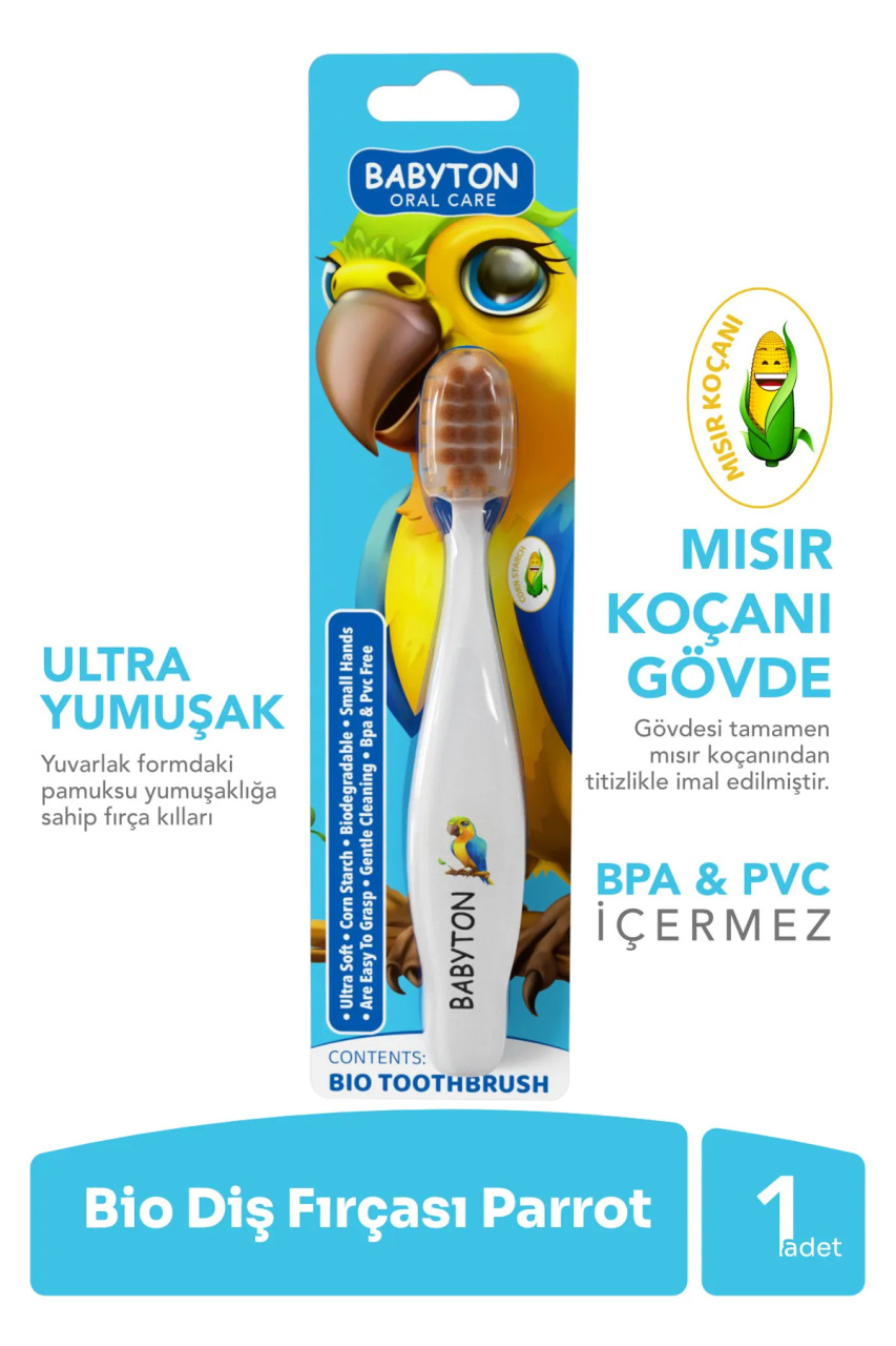 Babyton Bio Ultra Yumuşak Çocuk Diş Fırçası Papağan - 2