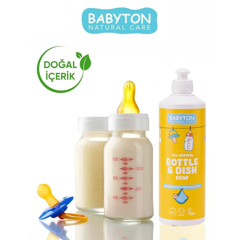 Babyton Doğal Emzik ve Biberon Temizleyicisi Bitkisel Elde Bulaşık Sabunu 500 ml - 3