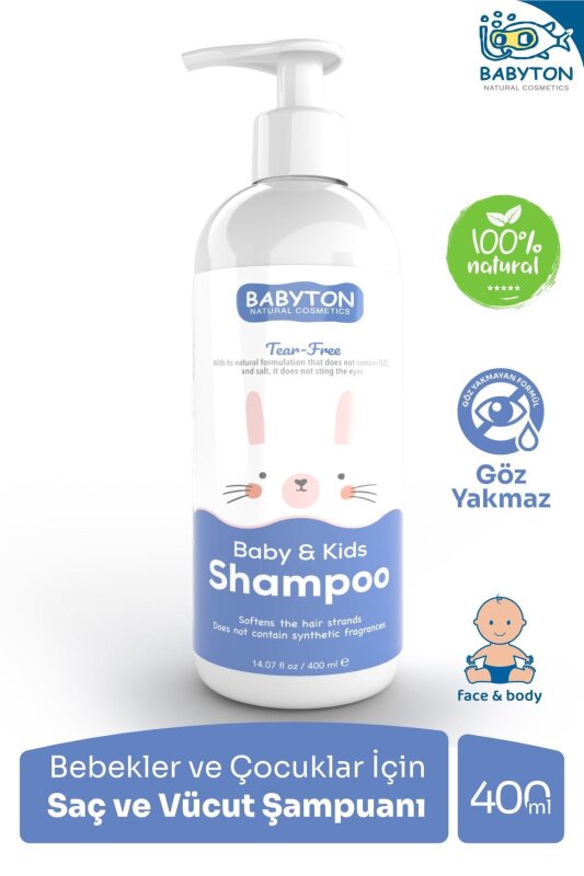 Babyton Göz Yakmayan Doğal Bebek ve Çocuk Şampuanı 400 ml - 1