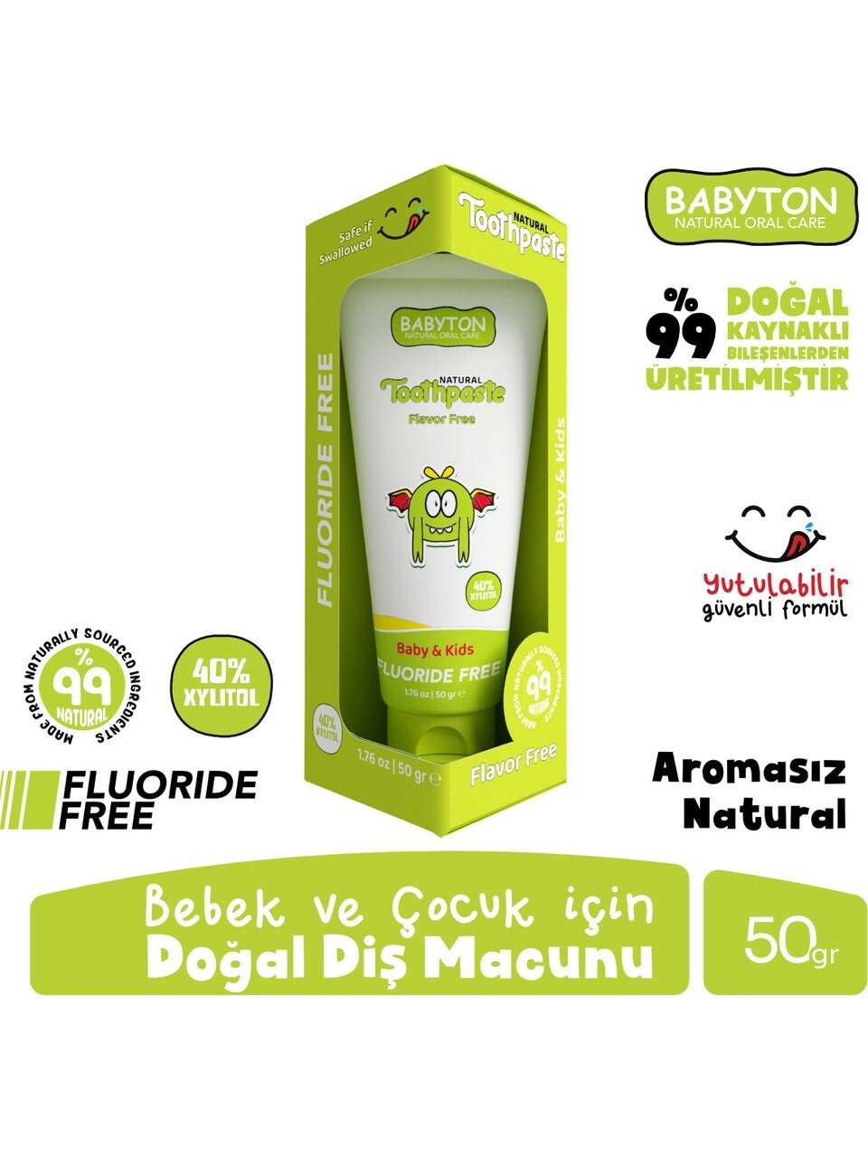 Babyton Organik Doğal Natural Diş Macunu 50 Gr - 2