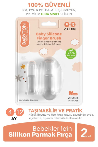 Babyton Silikon İkili Parmak Fırça - Babyton