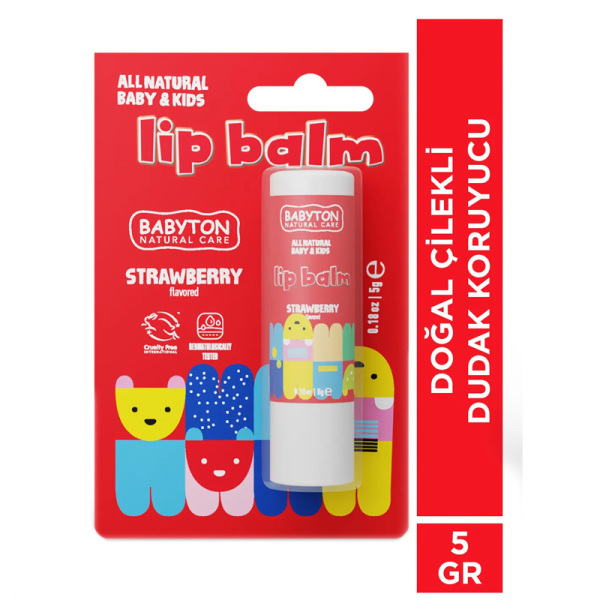 Babyton Bebek ve Çocuklar İçin Doğal Dudak Koruyucu Balm Çilek - 3