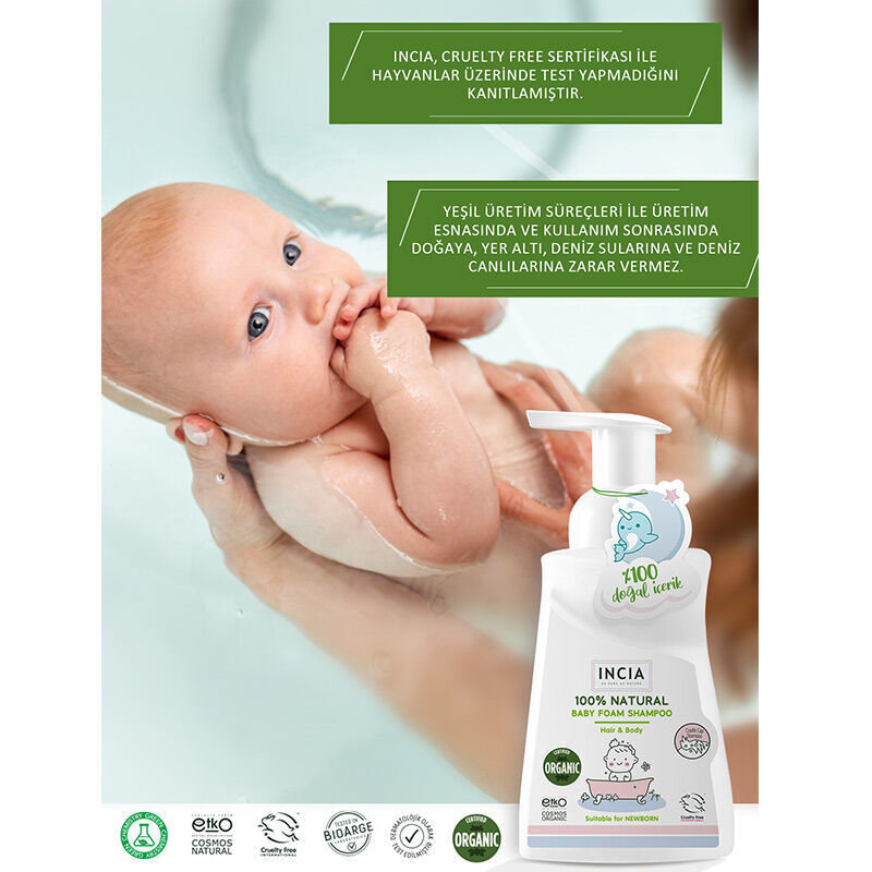 İncia Bebek Köpük Konak Önleyici Yenidoğan Şampuan 200 ml - 2