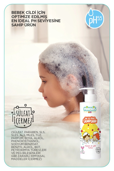 Minoris Kids Organik Saç ve Vücut Şampuanı 400 ml - 3