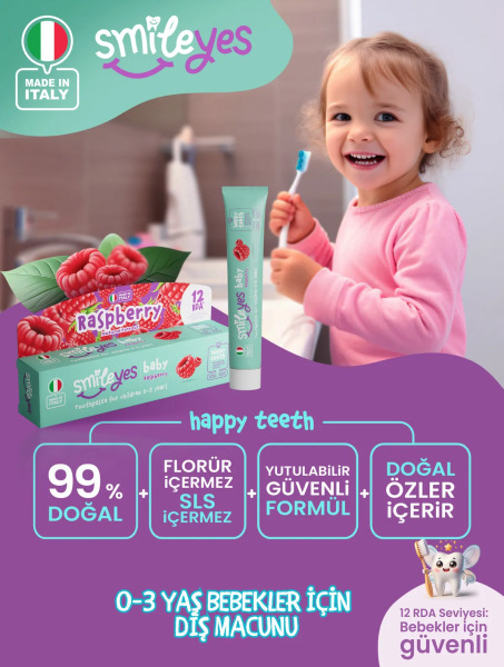 Smileyes Baby Diş Macunu 0-3 Yaş 30 ml Raspberry - Smileyes
