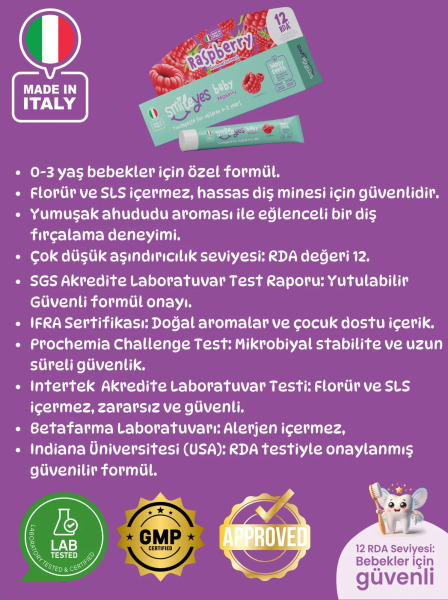 Smileyes Baby Diş Macunu 0-3 Yaş 30 ml Raspberry - 5
