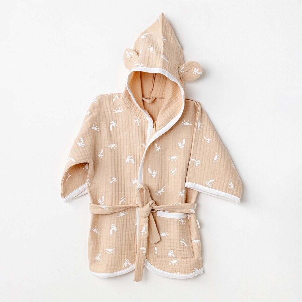 Andywawa AC24611 Bathrobe Smil All Day Bebek Bornoz Beige - Andywawa