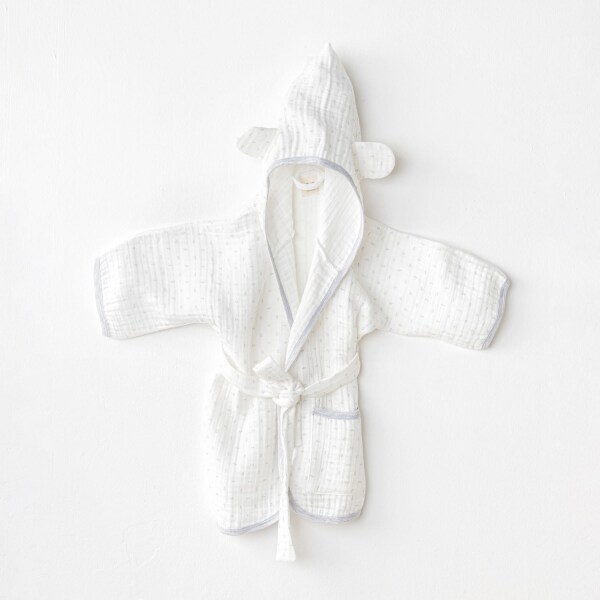 Andywawa AC24723 Bathrobe Wawa Boys Bebek Bornoz White - Andywawa