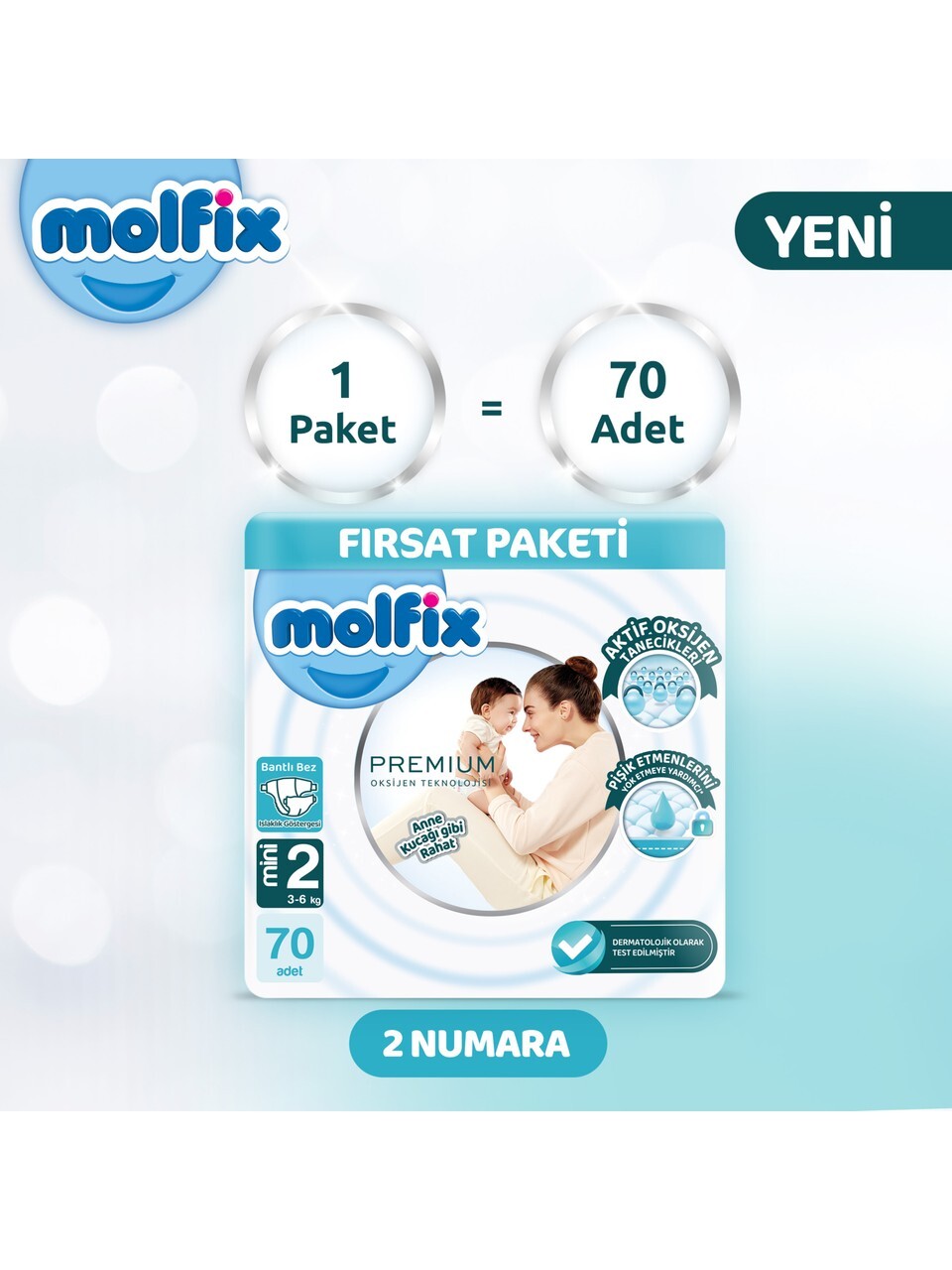 Molfix Premium Bebek Bezi Fırsat Paketi 2 Beden 3-6 Kg 70 Adet - 2