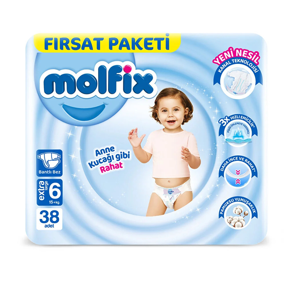 Molfix Bebek Bezi Fırsat Paketi 6 Beden 15+ Kg 38 Adet - 1