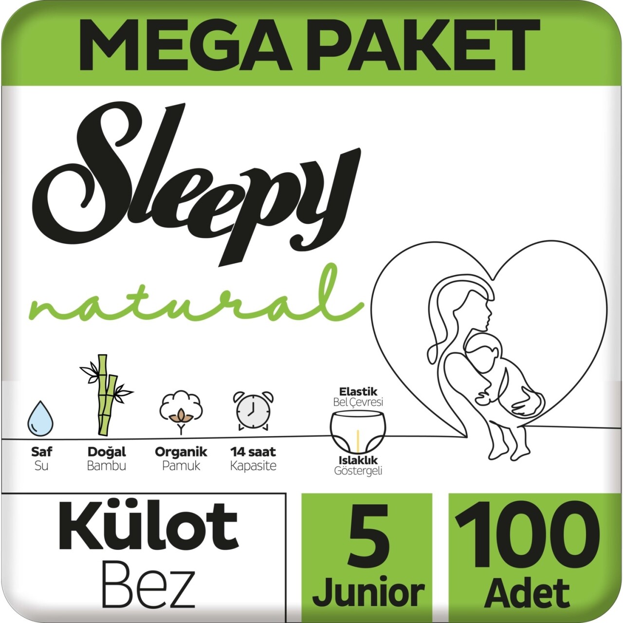 Sleepy Natural Külot Bez Mega Paket 5 Beden 11-18 Kg 100 Adet - 1