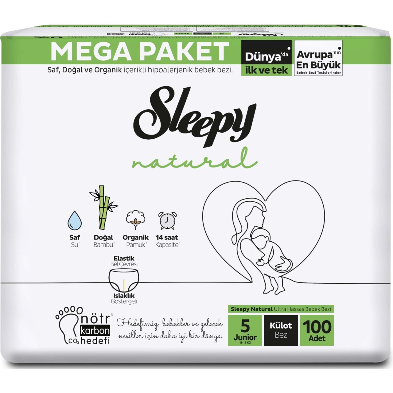 Sleepy Natural Külot Bez Mega Paket 5 Beden 11-18 Kg 100 Adet - 2