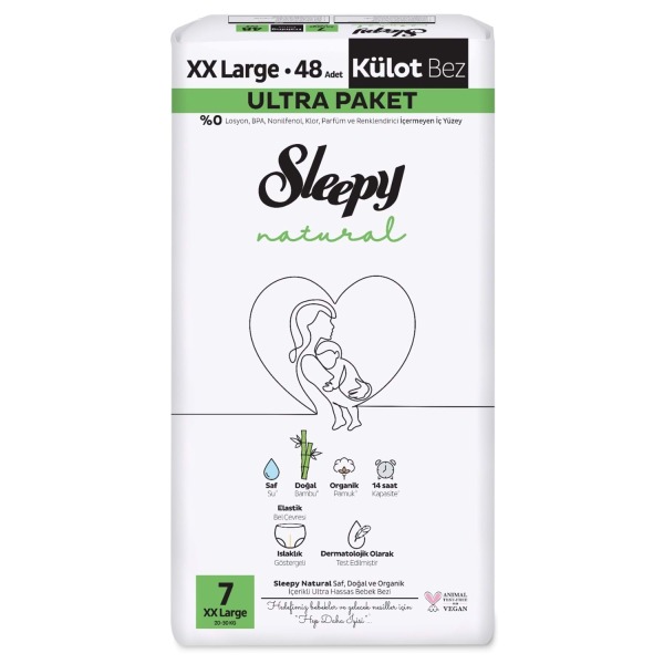 Sleepy Natural Külot Bez 2'Li Ultra Paket 7 Beden 48 Adet - 1