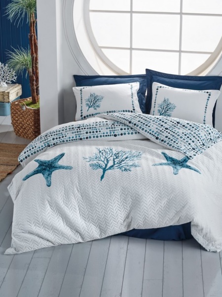 Cotton Box Maritime Complete Set Tek Kişilik Star Lacivert - Cotton Box