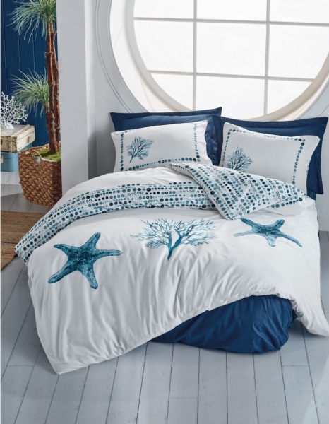 Cotton Box Maritime Nevresim Takımı Tek Kişilik Star Lacivert - 1