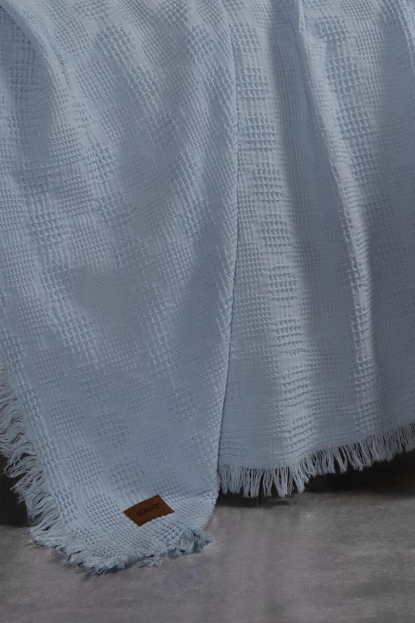 Kanz Bebek Waffle Müslin Nakışlı Pike Knz-021 Teddy - 3