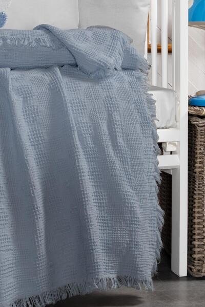 Kanz Bebek Waffle Müslin Nakışlı Pike Knz-021 Teddy - 4