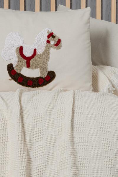 Kanz Bebek Waffle Müslin Nakışlı Pike Knz-021 Ponny - 2