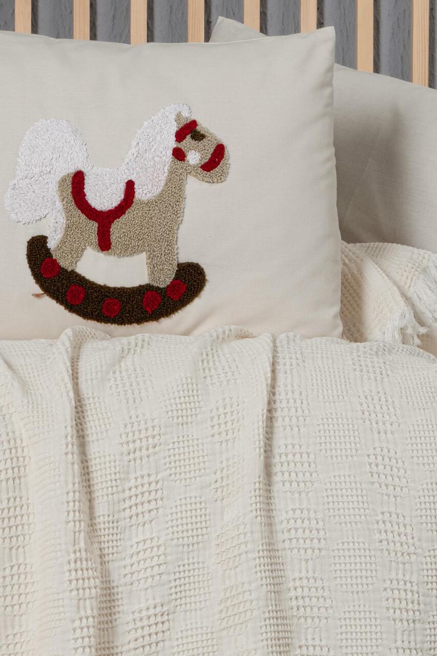 Kanz Bebek Waffle Müslin Nakışlı Pike Knz-021 Ponny - 2