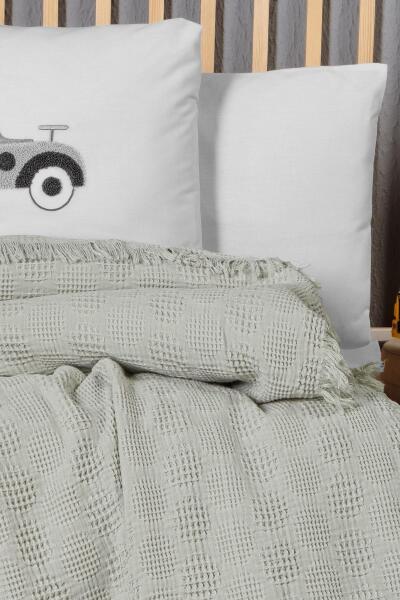 Kanz Bebek Waffle Müslin Nakışlı Pike Knz-021 Bubble Yeşil - 3