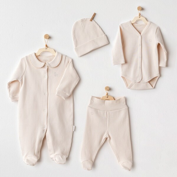 Andywawa AC25189 Bear Time 4'Lü Hastane Çıkışı Light Beige - Andywawa