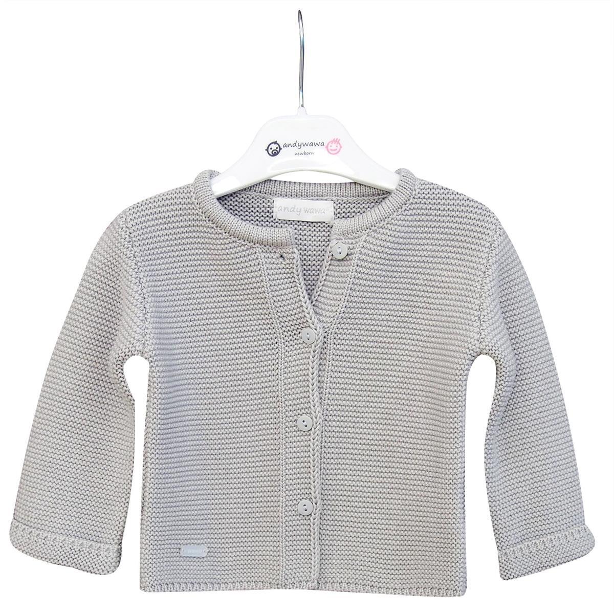 Andywawa AC24333 Basic Bebe Ceket Grey Melange - 1