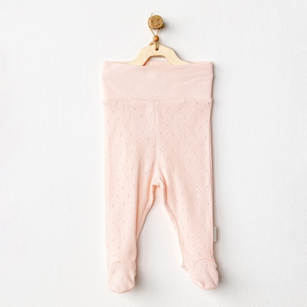 Andywawa AC24706 Jacquard Footed Baby Pants Pink - Andywawa