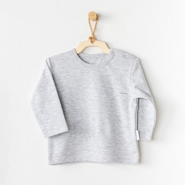Andywawa AC24437 Bebek Basic Tshırt Grey Melange - Andywawa