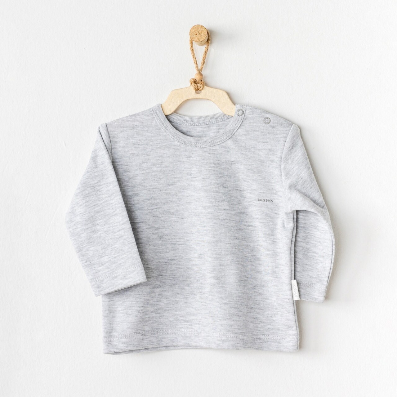 Andywawa AC24437 Bebek Basic Tshırt Grey Melange - 1