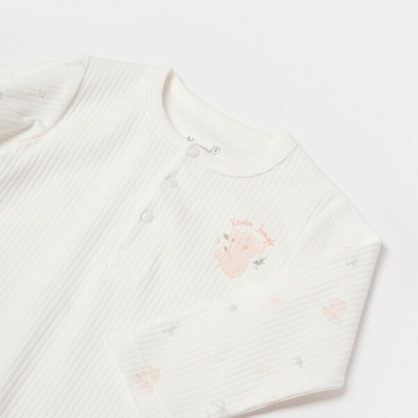 Bibaby Biorganic Koala Jungle Uzun Kol Bebek Body 56973 Pembe - 3
