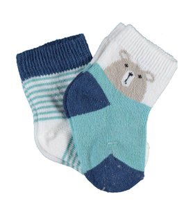 Bibaby Biorganic Hello Teddy Bear 2'Li Kız Çorap 68404 Yeşil - 1