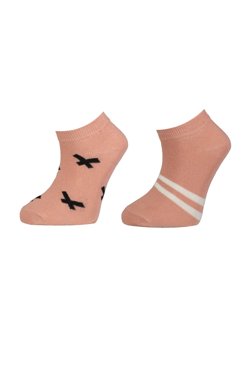 Bibaby Biorganic Çizgili 2'Li Yaş Patik Çorap 68429 Pembe - 1