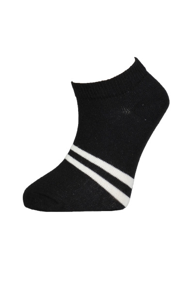 Bibaby Biorganic Çizgili 2'Li Yaş Patik Çorap 68429 Siyah - 2