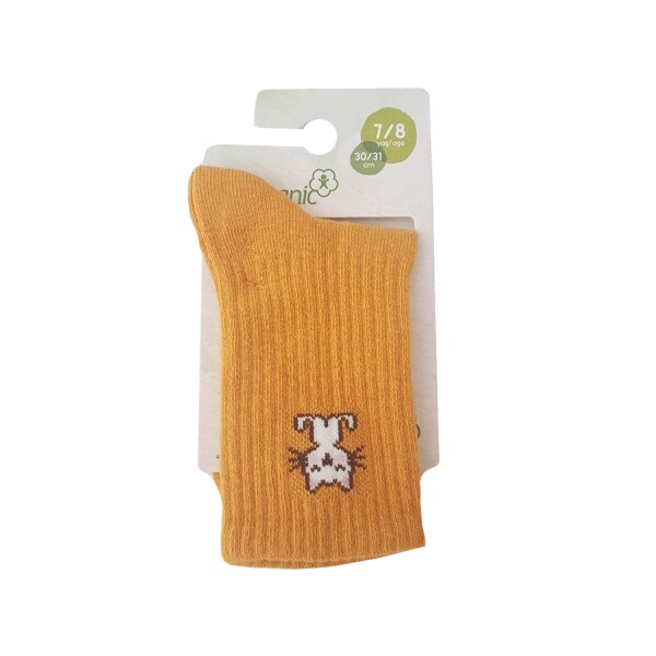 Bibaby Biorganic New Animals Yaş Soket Çorap 68425 Hardal - Bibaby