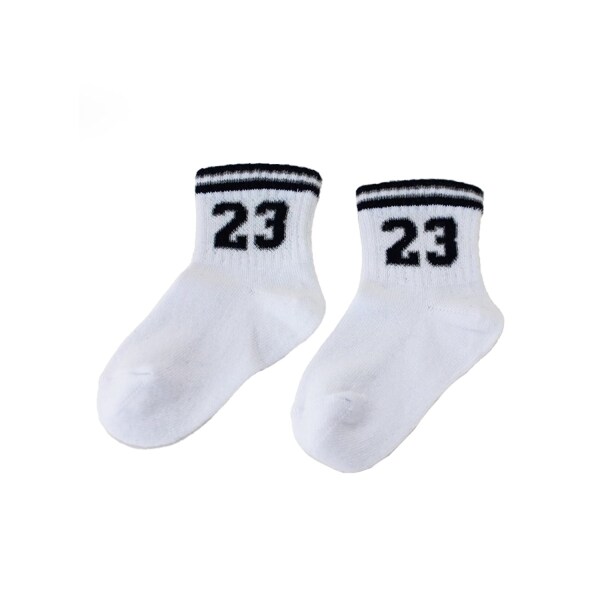 Bibaby Biorganic Number Yaş Kısa Soket Çorap 68422 Beyaz - Bibaby
