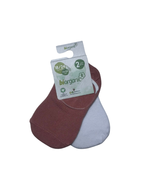 Bibaby Biorganic New Basic Kız 2'Li Babet Çorap 68486 Gülkurusu Beyaz - Bibaby