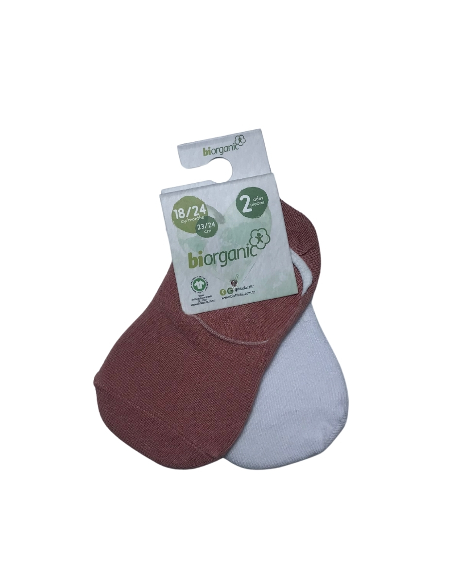 Bibaby Biorganic New Basic Kız 2'Li Babet Çorap 68486 Gülkurusu Beyaz - 1