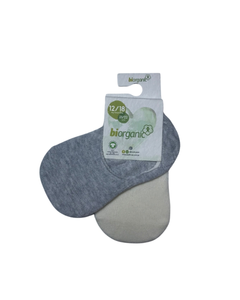Bibaby Biorganic New Basic Kız 2'Li Babet Çorap 68486 Ekru Gri - Bibaby