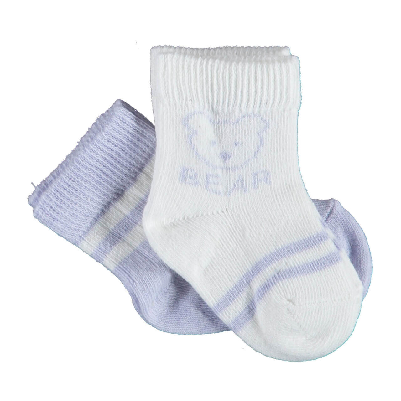 Bibaby Biorganic Bear 2'Li Kız Çorap 68412 Lila - 1