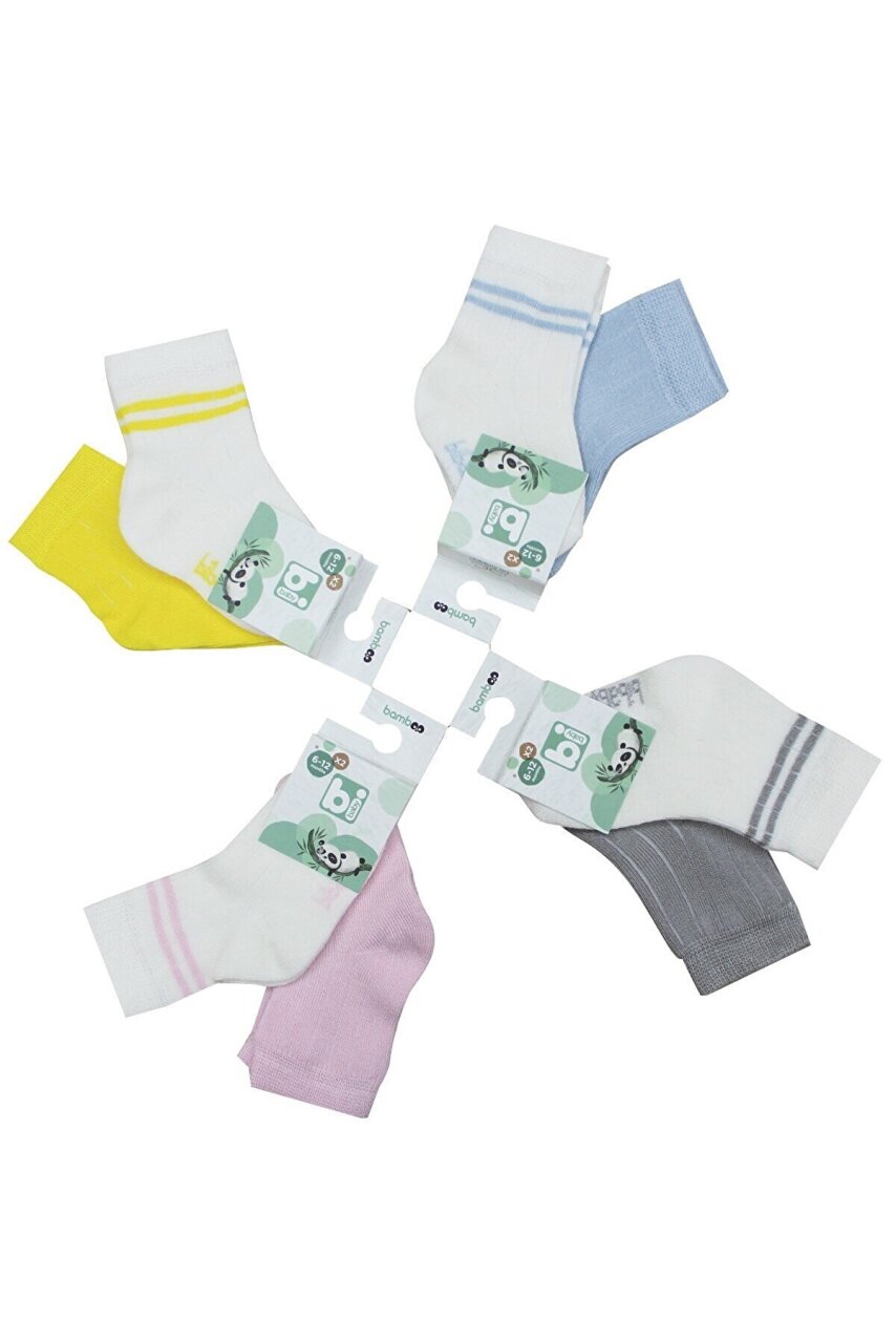 Bibaby Derby Bamboo 2'Li Çorap 68386 Ekru Mavi - 2