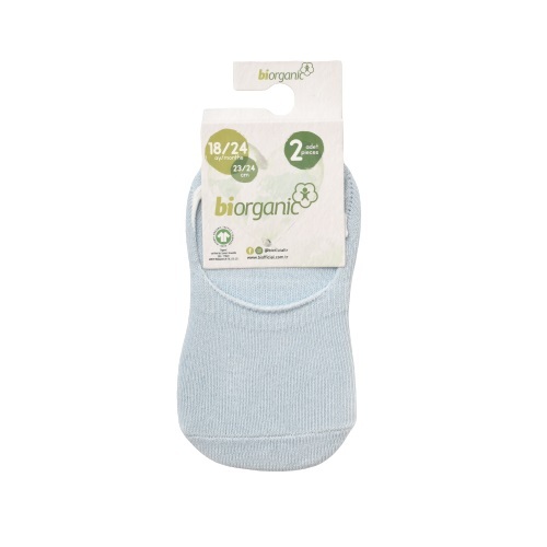 Bibaby Biorganic Basic Erkek Babet 2'Li Çorap 68454 Mavi Ekru - 2