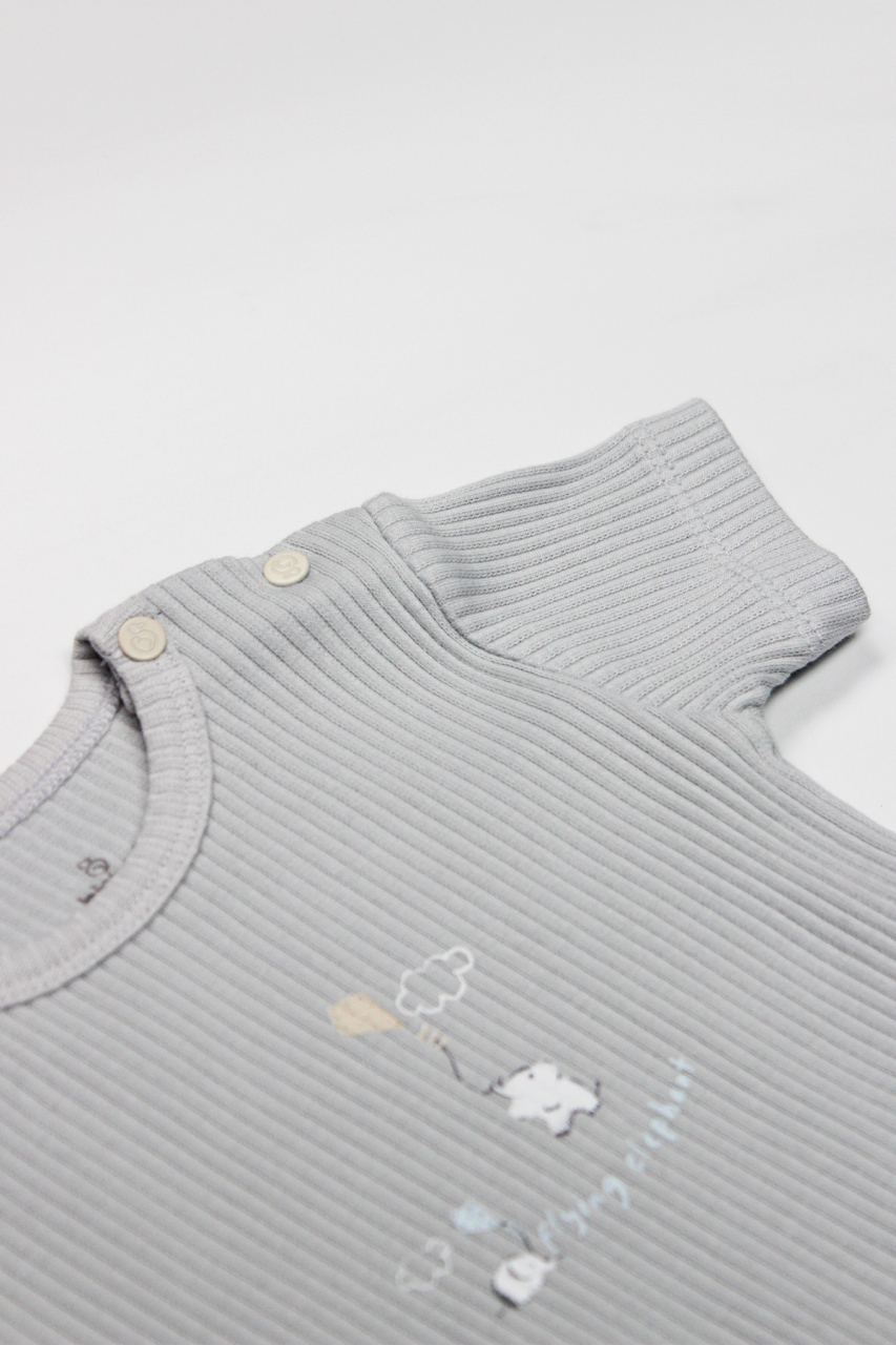 Bistyle Flying Elephant Yarım Kol 2'Li Body 17116 Ekru Gri - 5