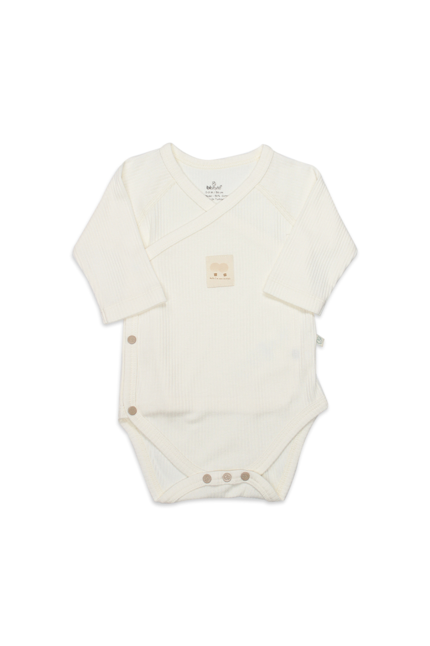 Bistyle Organic Modal Flying Balloons Kruvaze Uzun Kol Body BS17121 Ekru - 1