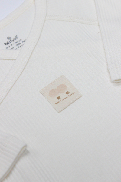 Bistyle Organic Modal Flying Balloons Kruvaze Uzun Kol Body BS17121 Ekru - 3