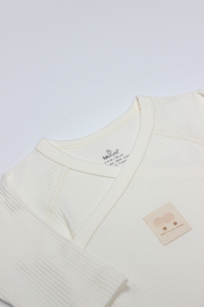 Bistyle Organic Modal Flying Balloons Kruvaze Uzun Kol Body BS17121 Ekru - 4